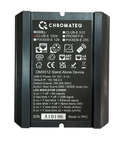 DMX контроллер Chromateq CLUB-E 1024