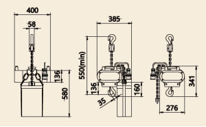 Лебедка цепная театральная KRAFTMASTER K1-DBS