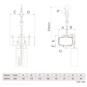 Лебедка цепная театральная KRAFTMASTER K025-DBS D8+