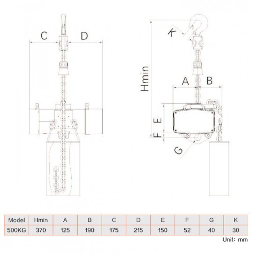 Лебедка цепная театральная KRAFTMASTER K05-DBS D8+