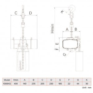 Лебедка цепная театральная KRAFTMASTER K1-DBS D8+