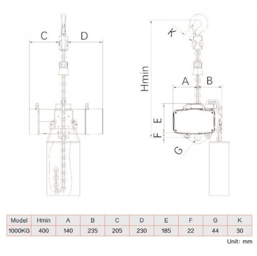 Лебедка цепная театральная KRAFTMASTER K1-DBS D8+