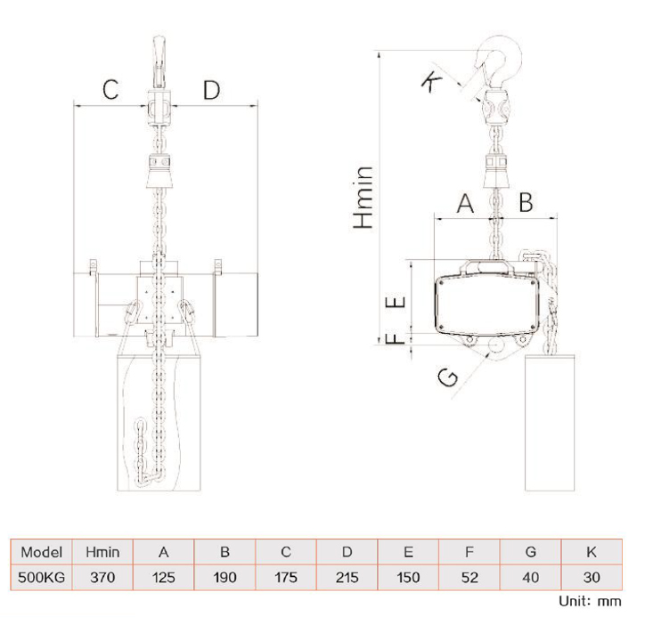 Лебедка цепная театральная KRAFTMASTER K05-DBS D8+